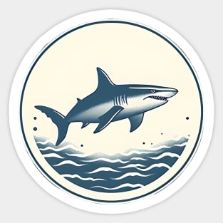 Shark Illustration, Love Sharks Sticker